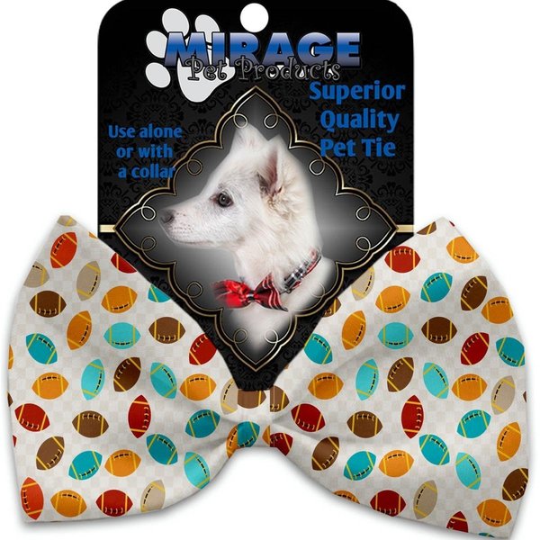 Mirage Pet Products Football Frenzy Pet Bow Tie Collar Accessory with Cloth Hook & Eye 1323-VBT